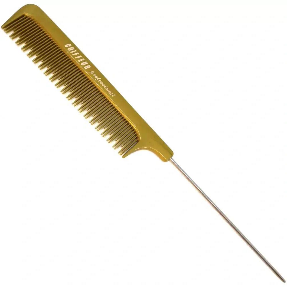 hrebeň COIFFEUR Professional 8,5" kovový hrot striedavé zuby