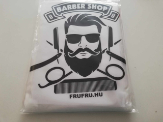Pláštenka BARBER na strihanie kadernícka zapínanie háčik BIELA